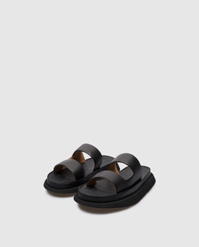 Marsell Intagliato Black Leather Flip Flops MM4360188