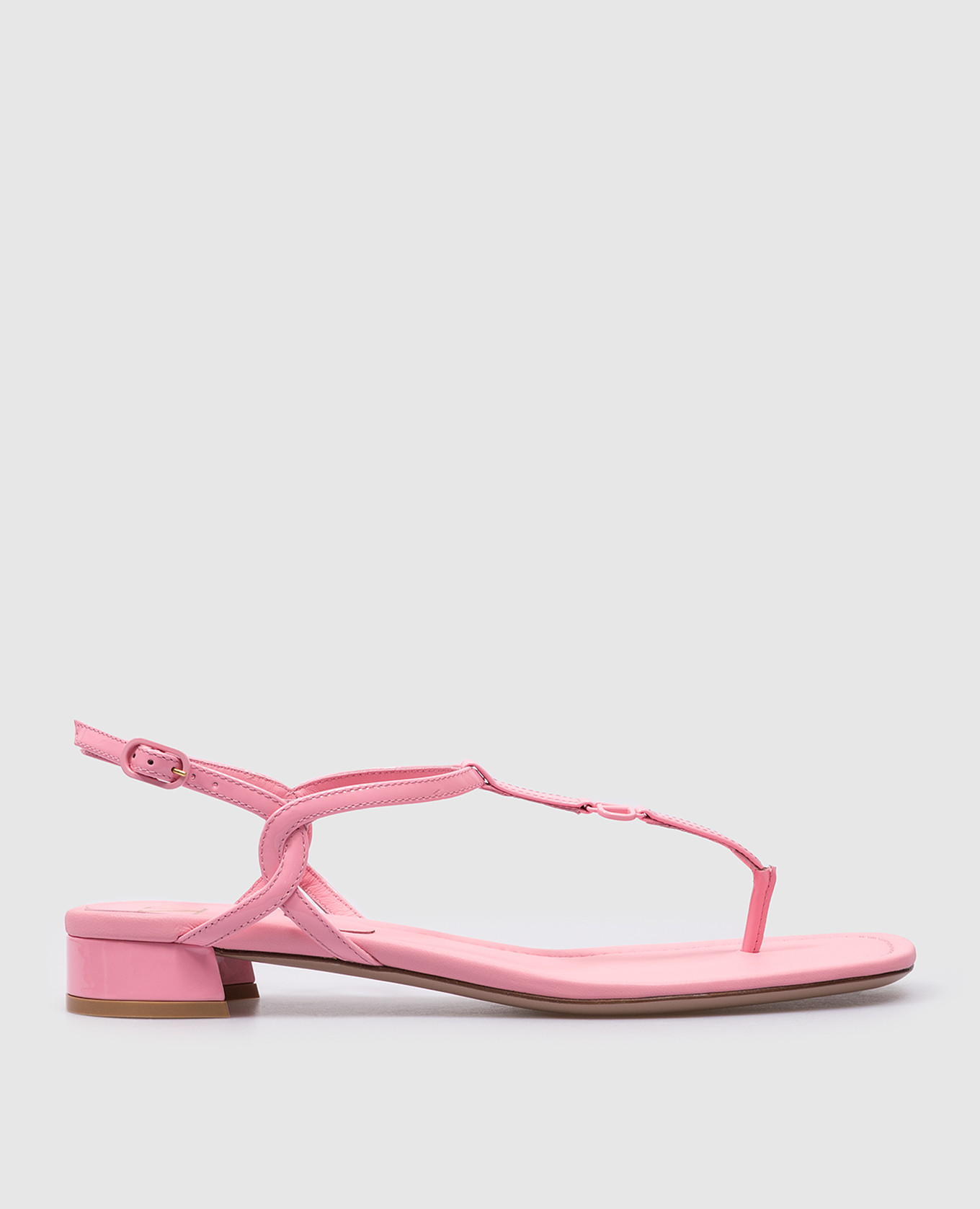Pink patent leather sandals with vlogo signature logo valentino