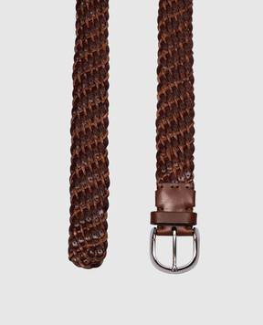 Brunello Cucinelli Brown leather belt MAUEC327
