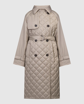 Brunello Cucinelli Beige double-breasted quilted trench coat MH5049672
