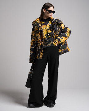 Versace Jeans Couture Black puffer jacket in Chain Couture print 75HAU403CQS70