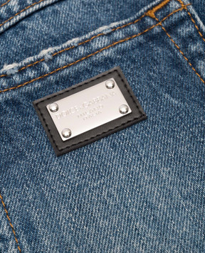 Dolce&Gabbana Children's blue denim skirt with logo L54I38LDB546