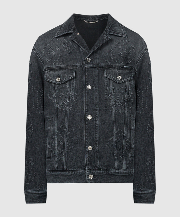Dolce&Gabbana - Black denim jacket with a distressed effect