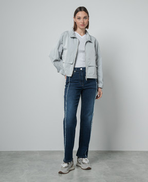 Peserico Blue jeans with logo patch P04520L24R04956