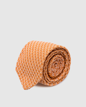 Stefano Ricci Children's orange patterned silk tie YCRMTSR8189