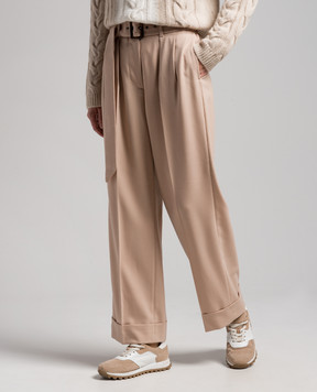 Peserico Beige trousers with a high fit P04839A03470