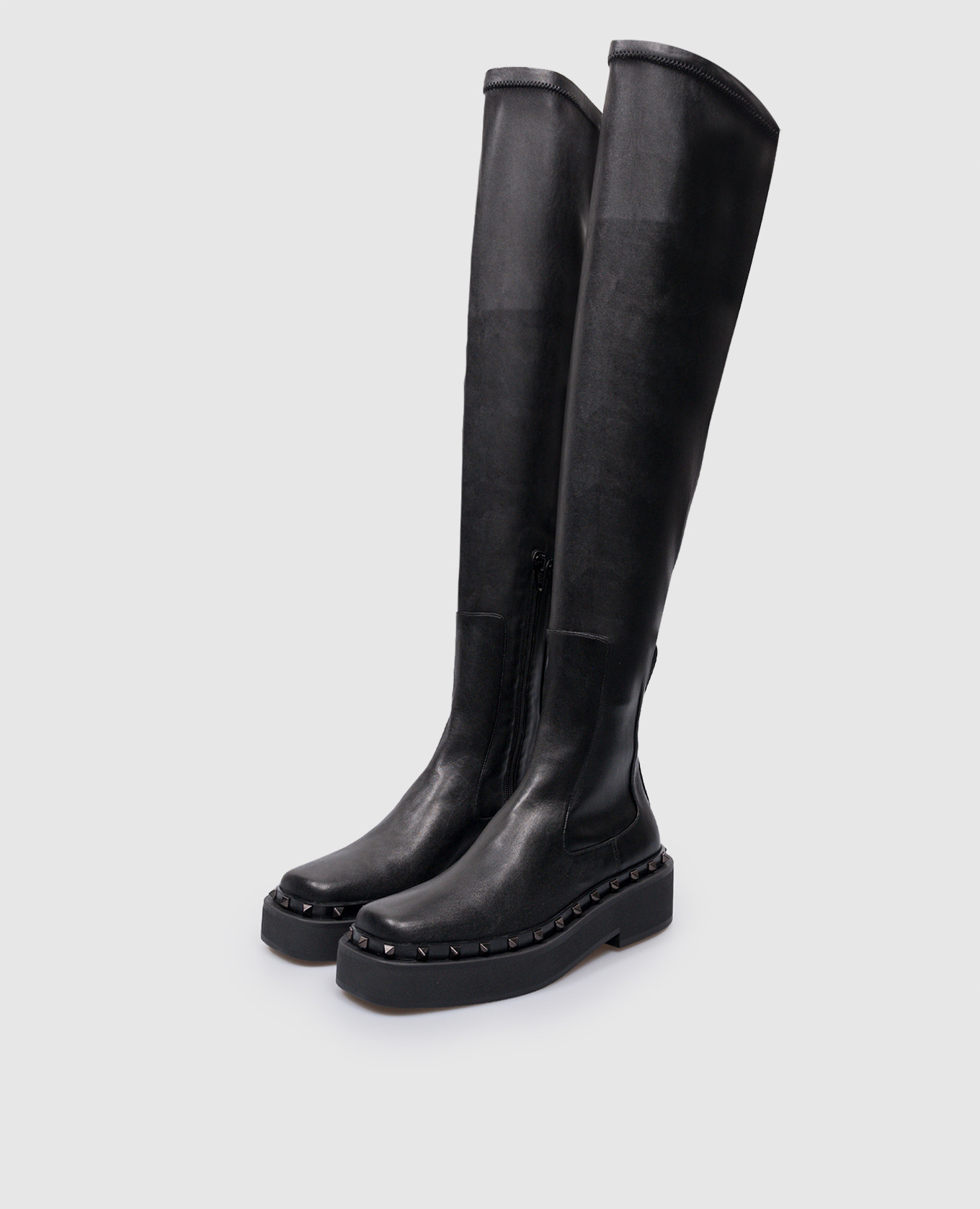 

Rockstud black leather boots Valentino