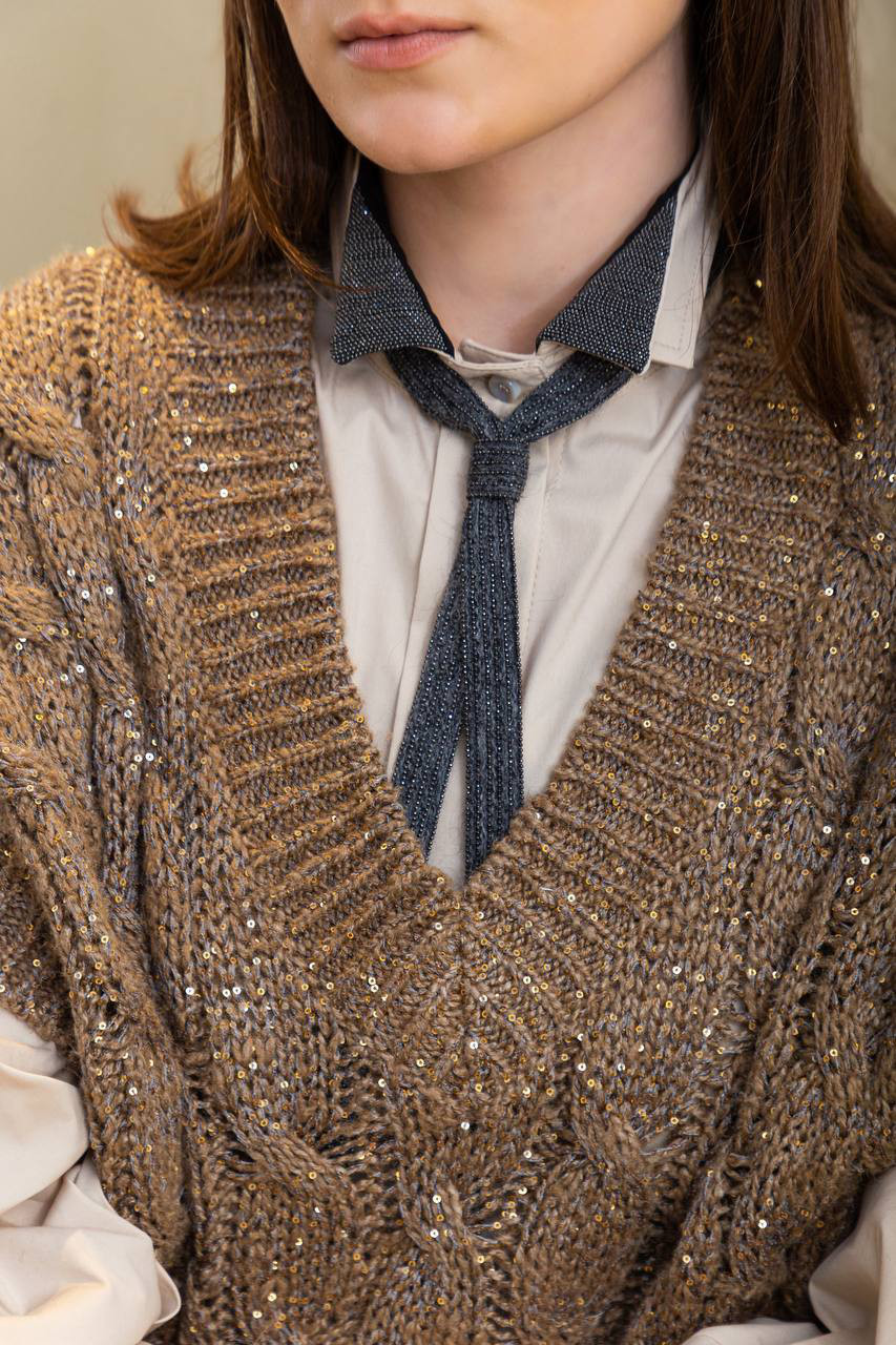 

Brown sweater with sequins Brunello Cucinelli