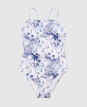 Vilebrequin Children's white swimsuit RIVIERA in print GOMC4H19