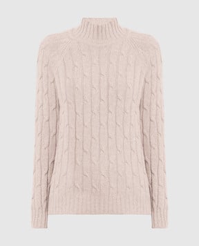Babe Pay Pls Beige sweater made of cashmere in a textured pattern MD9701305341TR