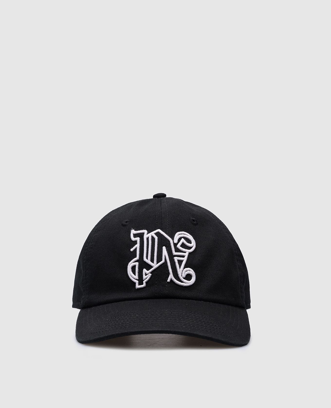 

Black cap with contrasting logo embroidery Palm Angels, Черный