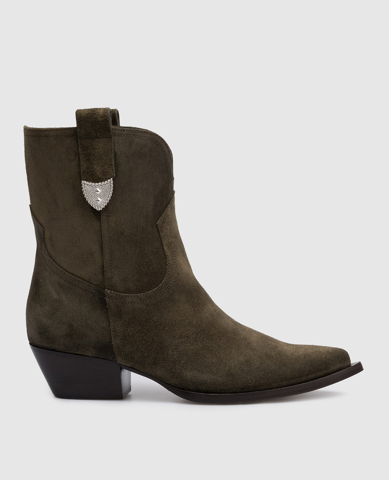 

Paris khaki suede boots with metallic details Babe Pay Pls, Хаки