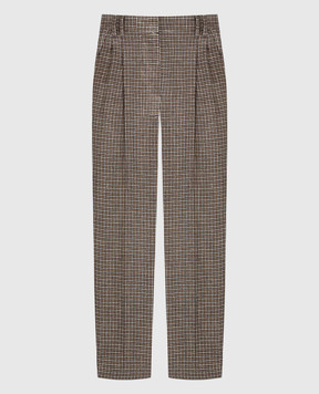 Brunello Cucinelli Linen pants in a houndstooth pattern with lurex MD547P8292