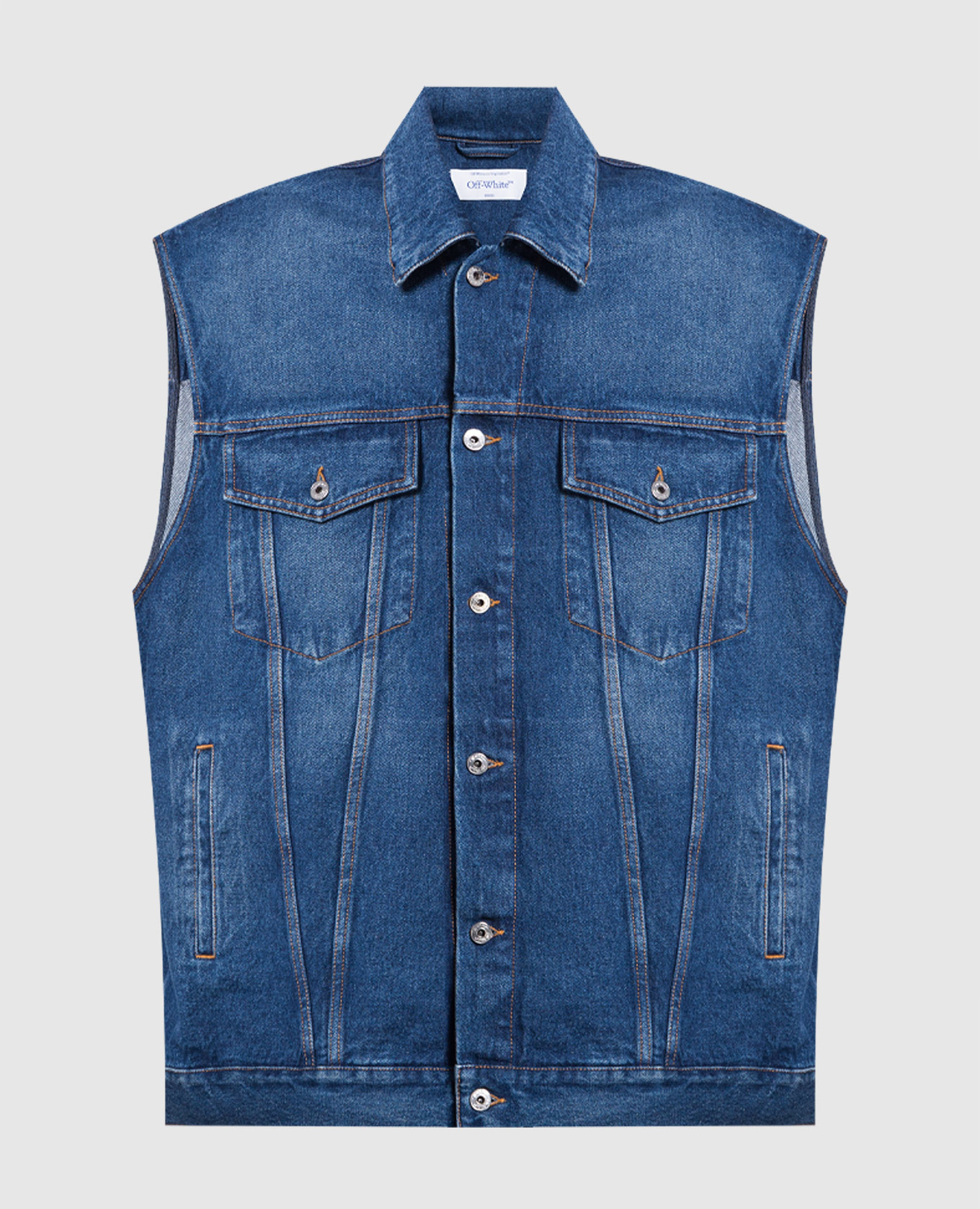 

Blue denim vest with a distressed effect Off-White