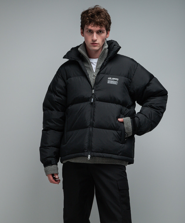 Axel Arigato - Black Observer down jacket with logo print 15657