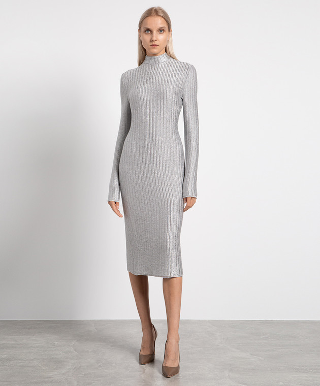 tom ford silver dress TOM FORD Turtleneck Dress in Silver