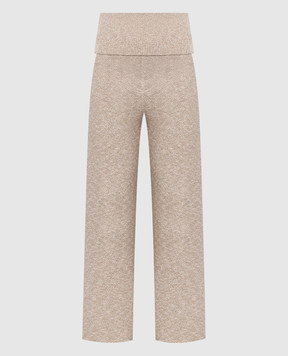 Off-White Beige high-rise trousers with textured logo OWHG012F22KNI001