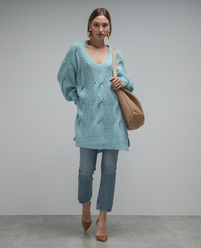AERON Gunta blue pullover in textured pattern GUNTA