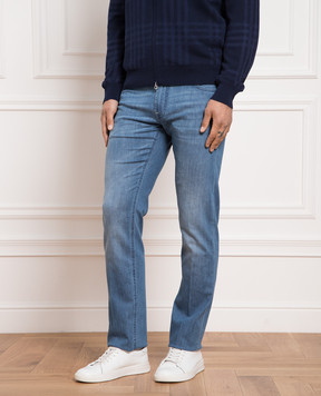 Stefano Ricci Blue jeans with a distressed effect MST32S3200T0086