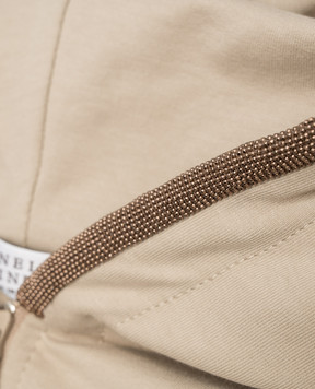 Brunello Cucinelli Children's beige sports jacket with monil chain BH827E263B