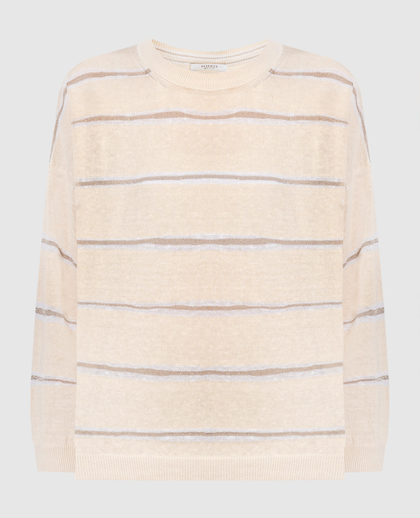 Beige striped jumper with lurex Peserico