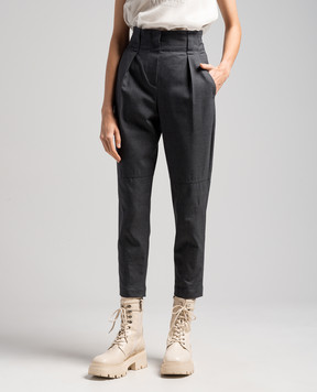 Brunello Cucinelli Gray trousers with a high fit MA190P7421