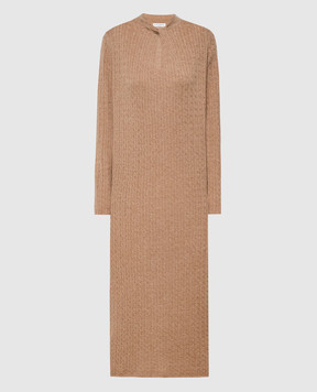 Ballantyne Brown midi dress made of wool and cashmere in a textured pattern B1D08012WX5