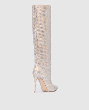 Paris Texas Light beige suede boots in crystals PX517XSACH