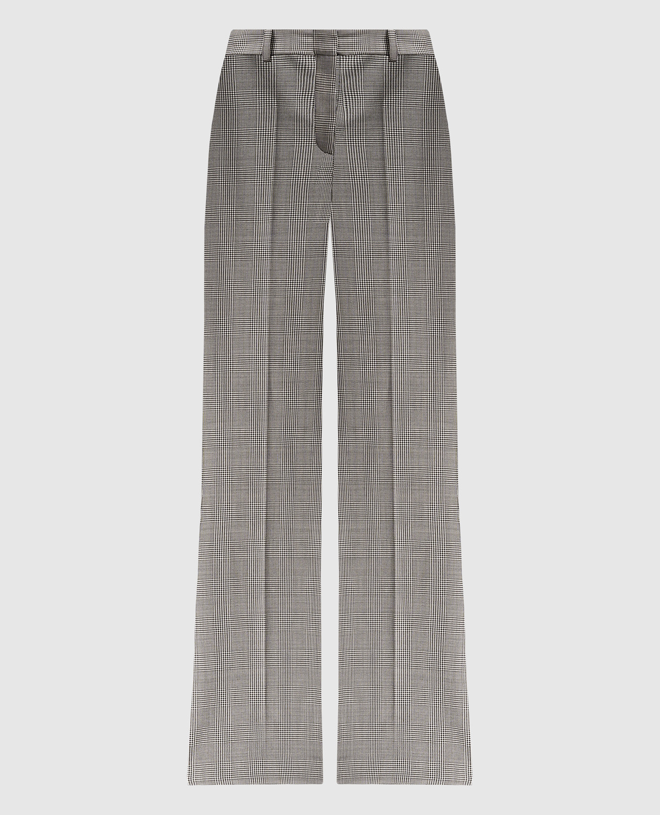 

Gray checkered wool flare pants Balmain, Серый