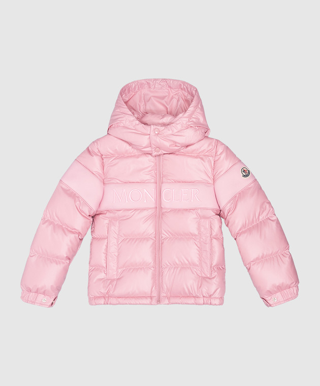 Moncler ENFANT Truyere baby pink logo puffer jacket 1A00051595ZJ810 buy with Czech Republic delivery at Symbol