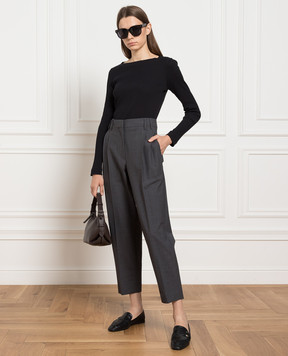 Brunello Cucinelli Gray pants with monil chain M0W07P8308