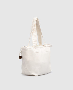 Vilebrequin White Barlin beach bag with logo embroidery BLNH0129