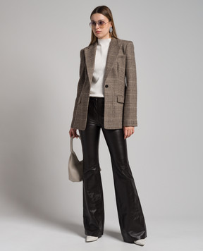 Michael Kors Brown leather flared pants DPX7450075205