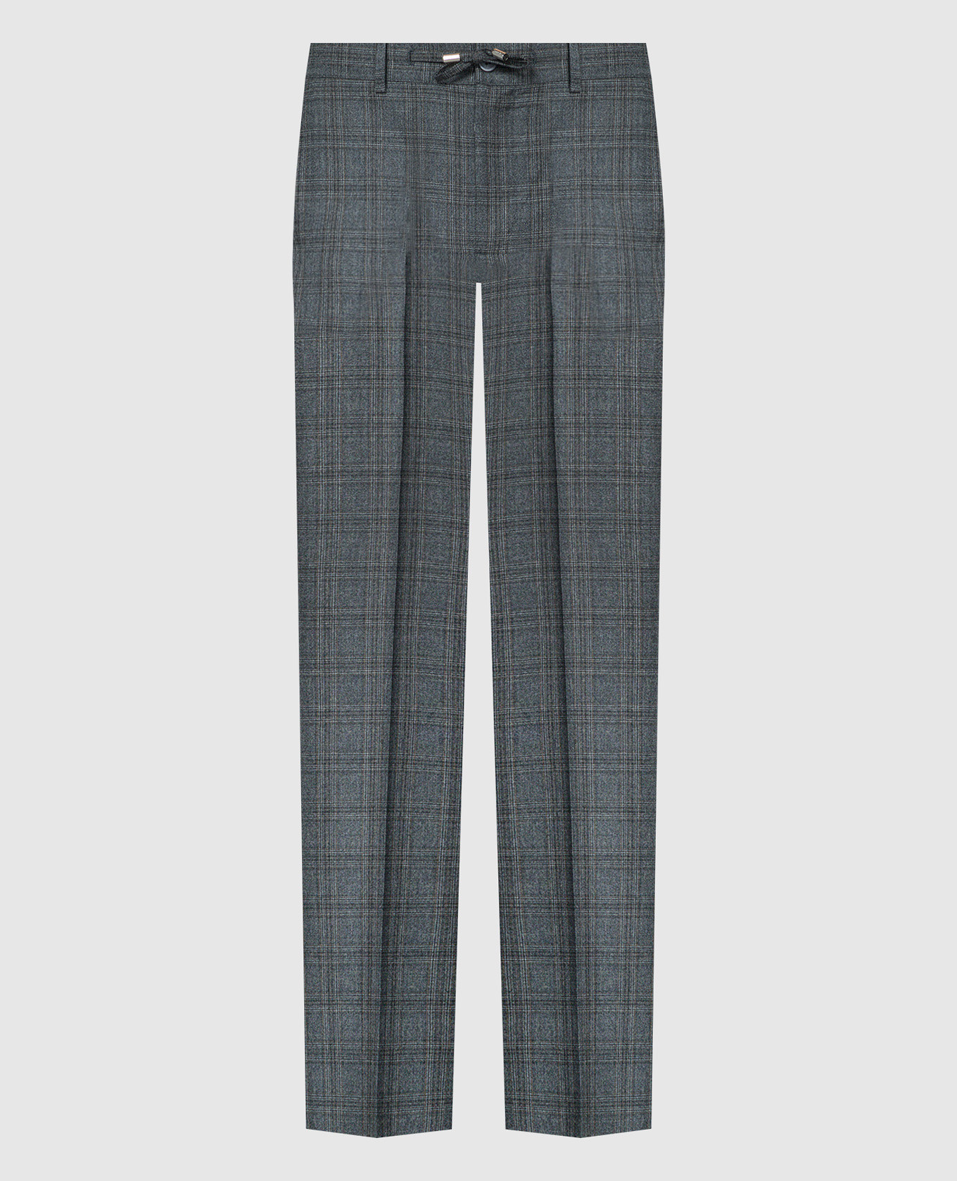Gray checkered wool pants Stefano Ricci
