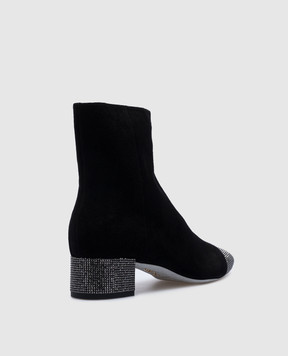 Rene Caovilla Black suede boots with crystals C11852040