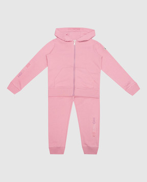Moncler ENFANT Pink tracksuit with textured logo 8M00024809AG1214