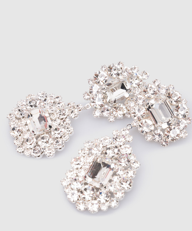 Magda Butrym - Silver asymmetrical earrings with crystals