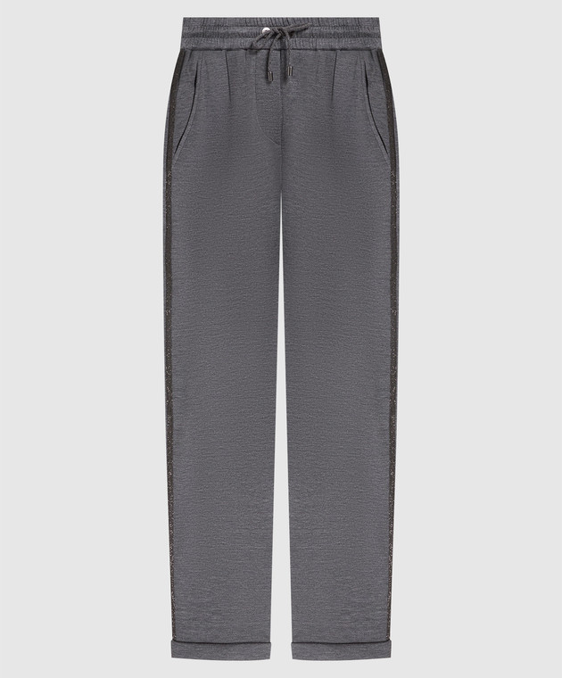 ボトムスその他 BRUNELLO CUCINELLI SS25 Monile joggers (MD828SM679 C9122) Brunello Cucinelli - Gray sweatpants with monil chain