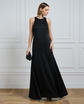Brunello Cucinelli Black maxi dress with monil chain M0H38A5190
