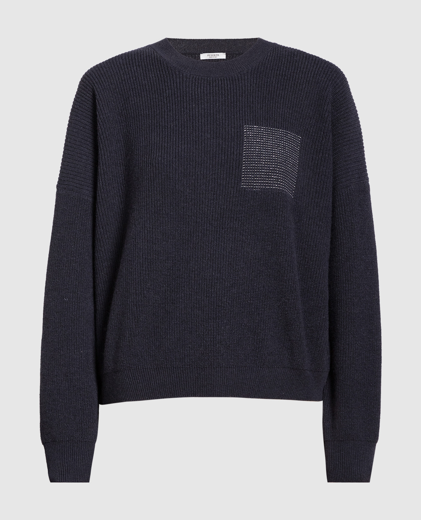 

Blue wool, cashmere and silk jumper with monil chain Peserico