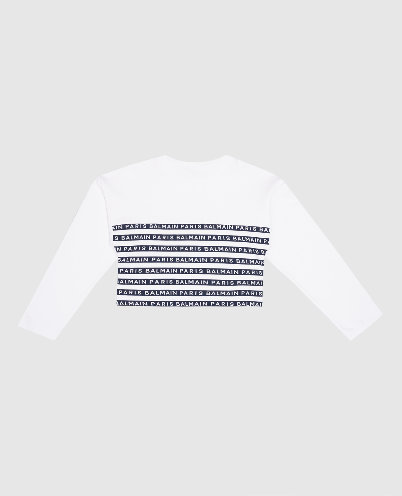 

Children's white sweatshirt in a stripe with a logo Balmain