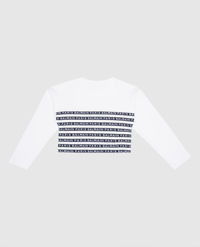 Balmain Children's white sweatshirt in a stripe with a logo BU4A20Z1909410