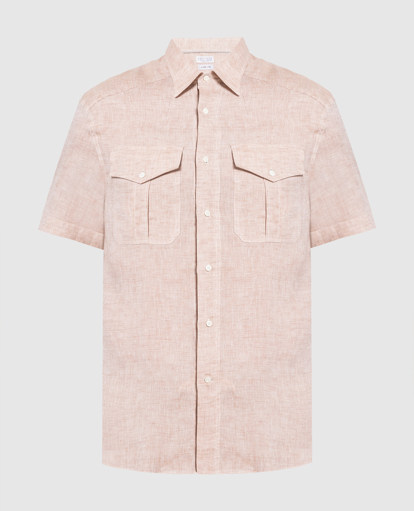 Beige linen shirt brunello cucinelli