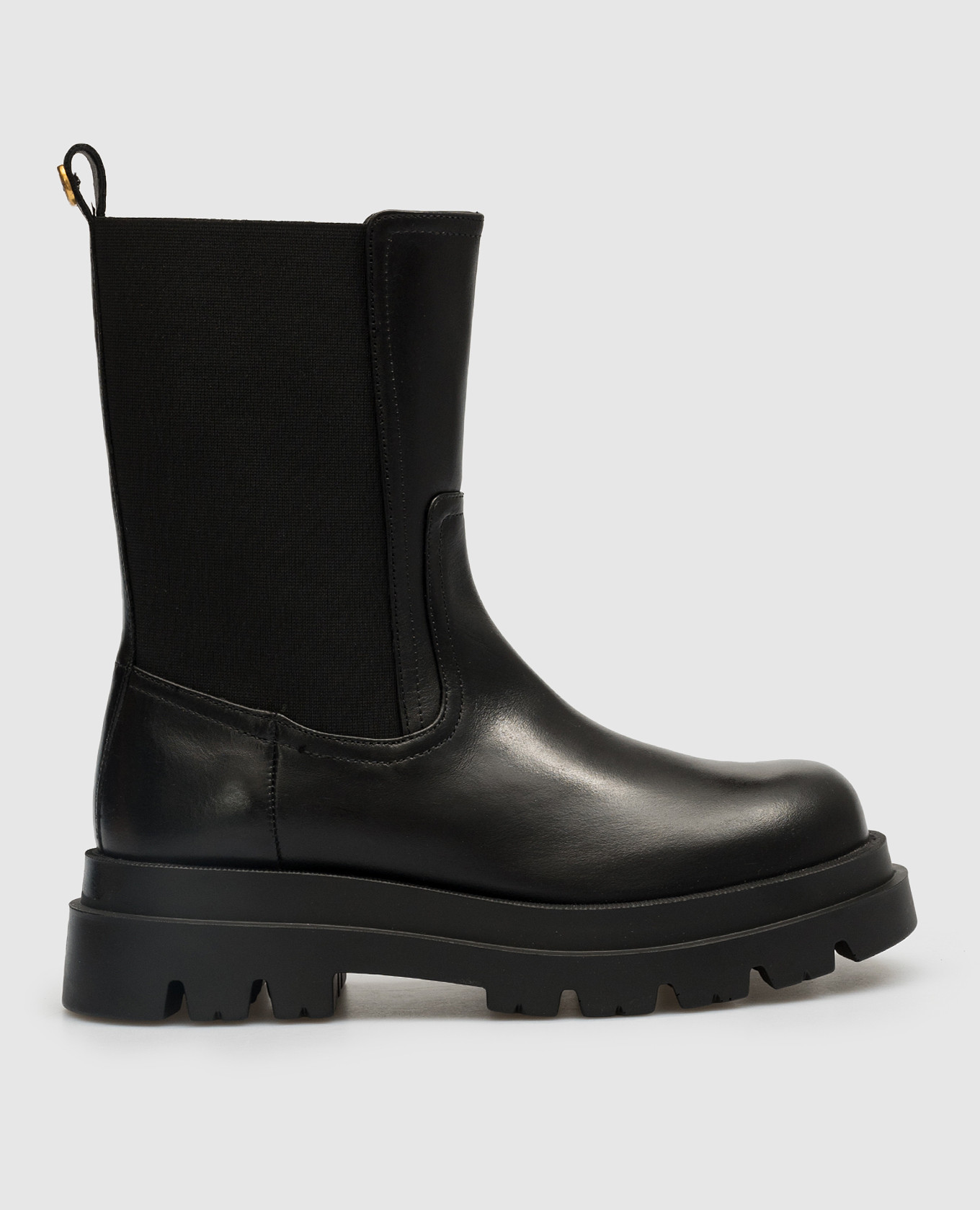 Black leather chelsea boots twinset