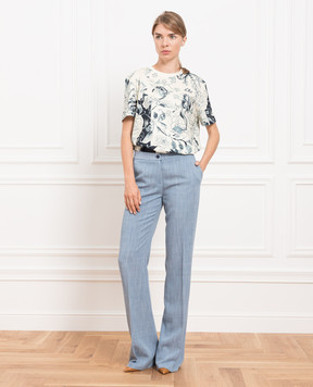 Etro Light blue flared trousers D13191486