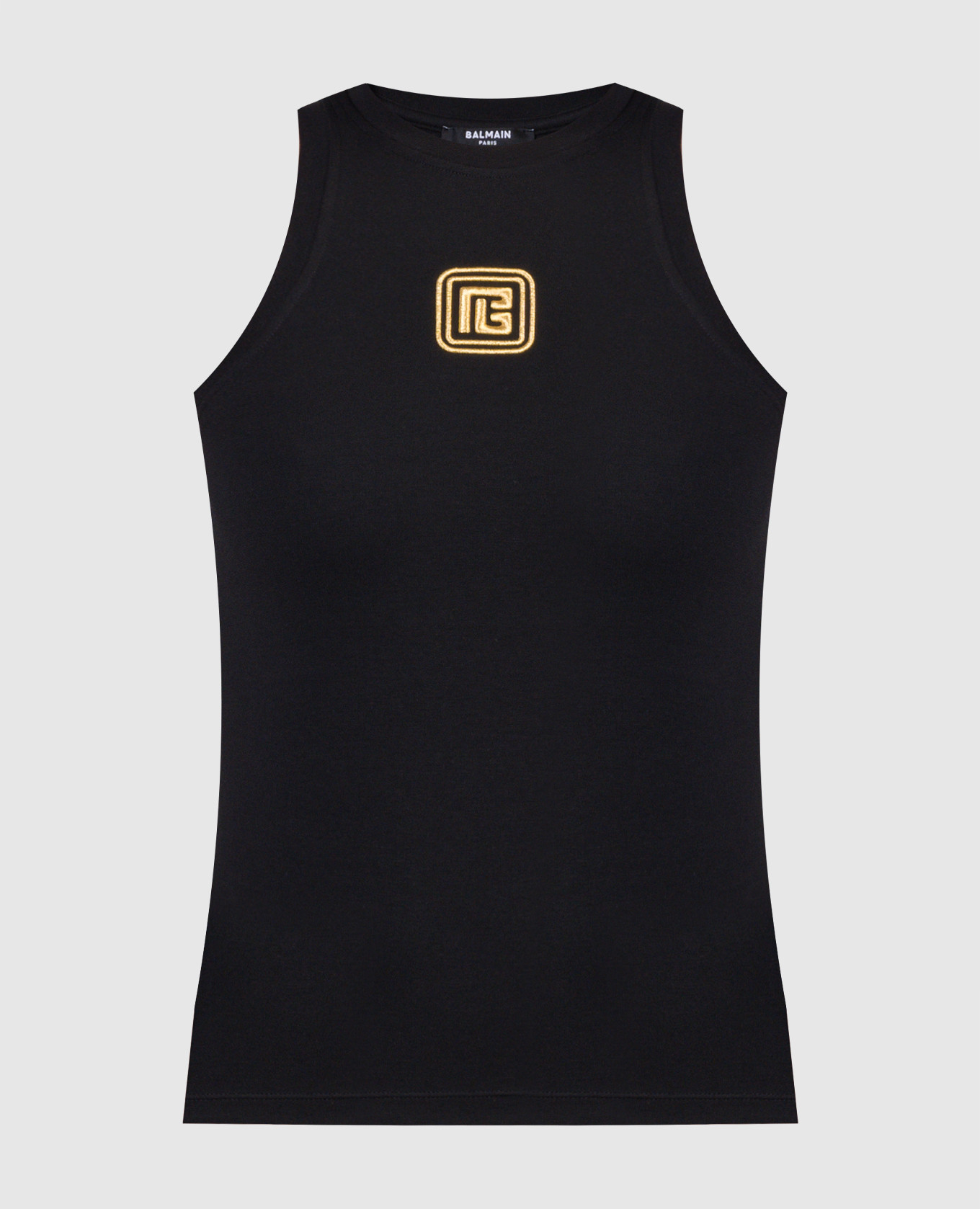 

Black top with monogram logo embroidery Balmain