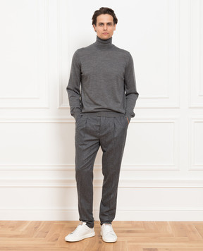 Brunello Cucinelli Charcoal wool and cashmere golf M2400103