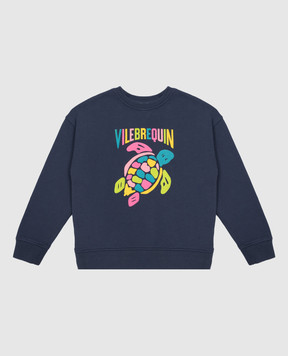 Vilebrequin Children's blue Galapa sweatshirt with logo print GLPC4S46