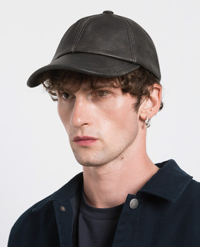 Juun.j Brown leather cap JC388BP04