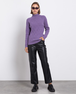 Babe Pay Pls Purple sweater made of cashmere in a textured pattern MD9701305341TR